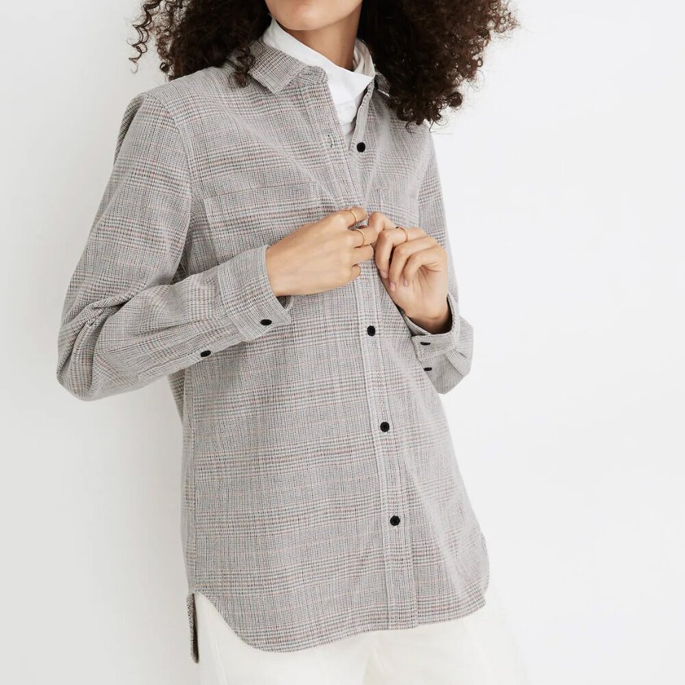 Madewell Corduroy Classic Ex-Boyfriend Shirt in Dermott Plaid